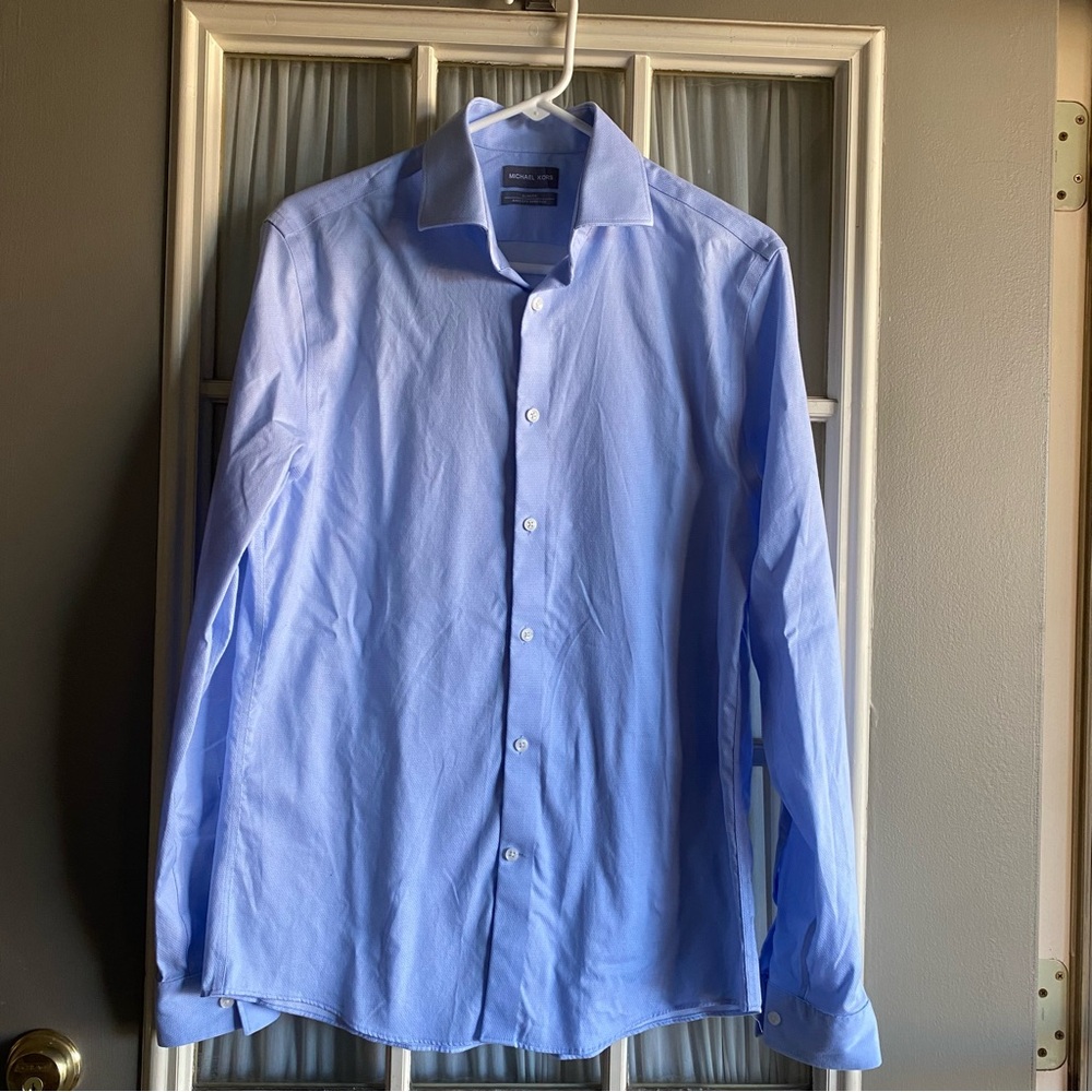 Michael Kors Slim Fit Light Blue Dress Shirt